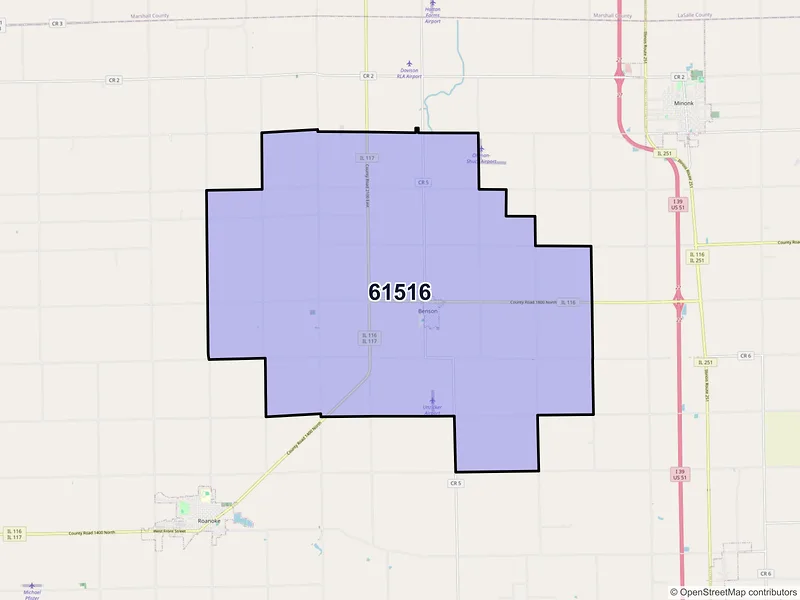 Map of ZIP Code 61516 — Benson, IL