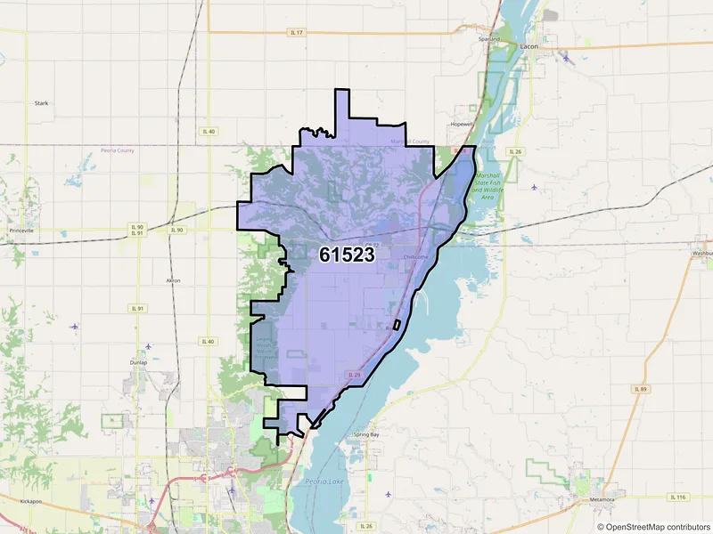 Map of ZIP Code 61523 — Chillicothe, IL
