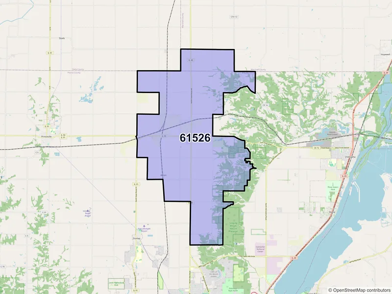 Map of ZIP Code 61526 — Edelstein, IL