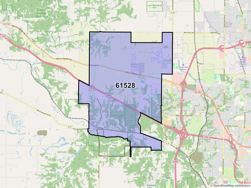 Map of ZIP Code 61528 — Edwards, IL