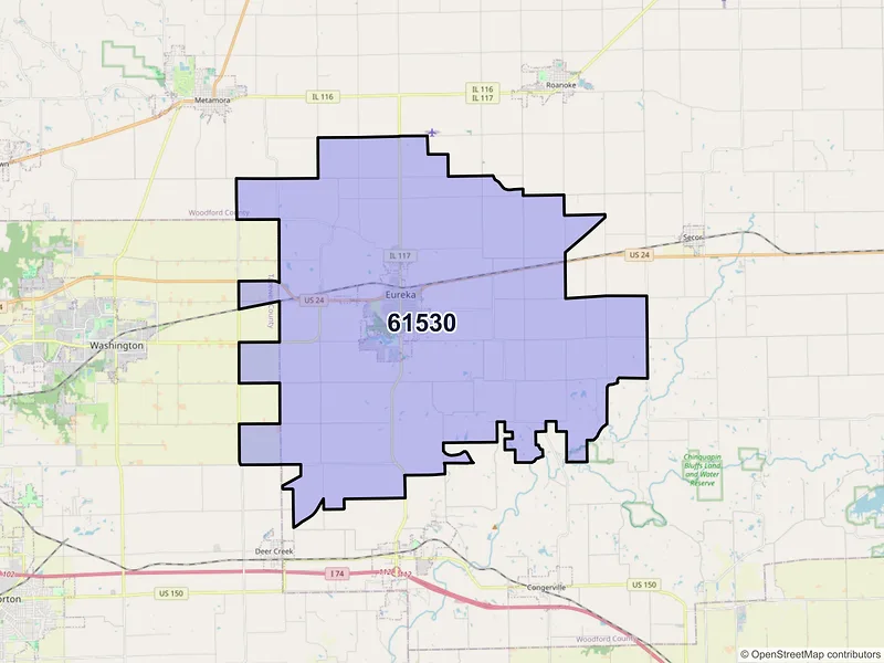 Map of ZIP Code 61530 — Eureka, IL