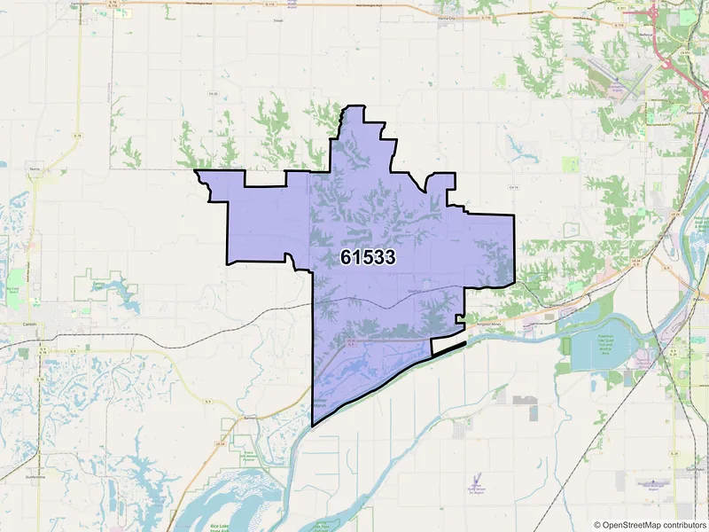 Map of ZIP Code 61533 — Glasford, IL