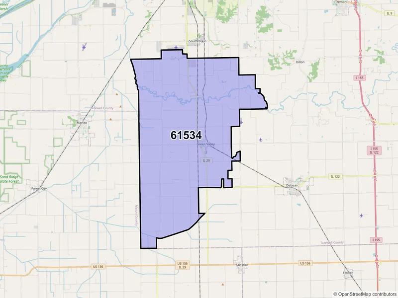 Map of ZIP Code 61534 — Green Valley, IL