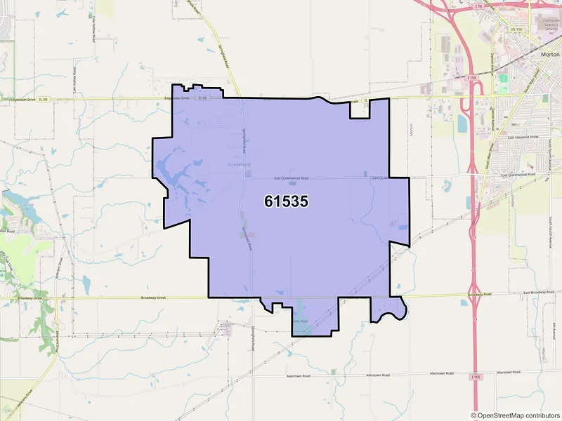 Map of ZIP Code 61535 — Groveland, IL