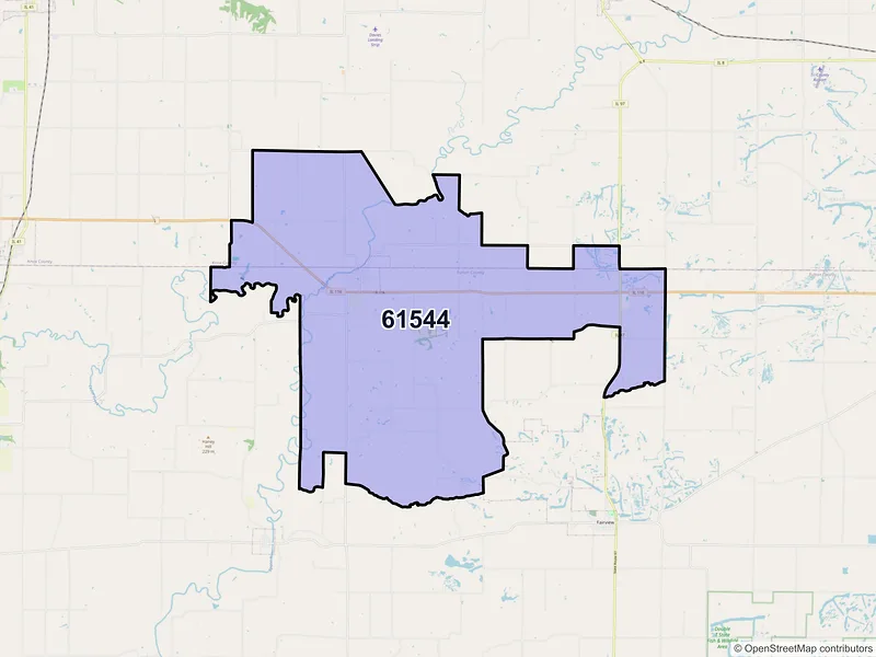 Map of ZIP Code 61544 — London Mills, IL