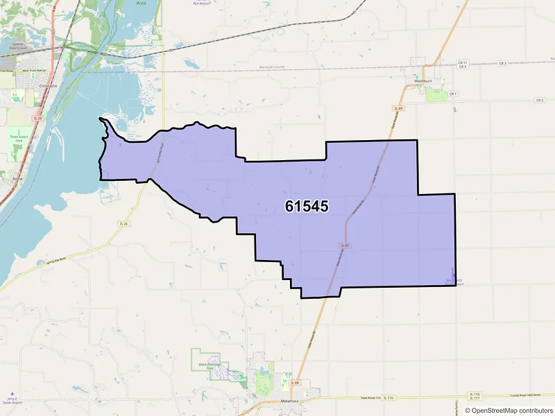 Map of ZIP Code 61545 — Lowpoint, IL