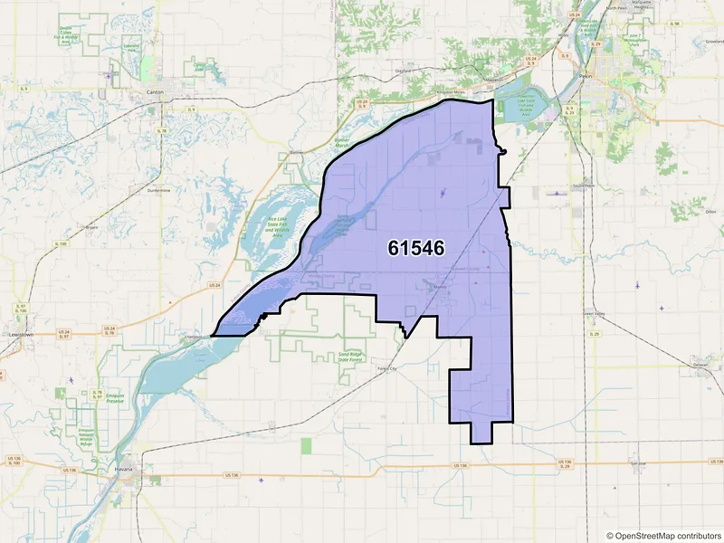 Map of ZIP Code 61546 — Manito, IL