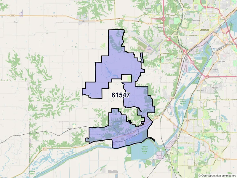 Map of ZIP Code 61547 — Mapleton, IL