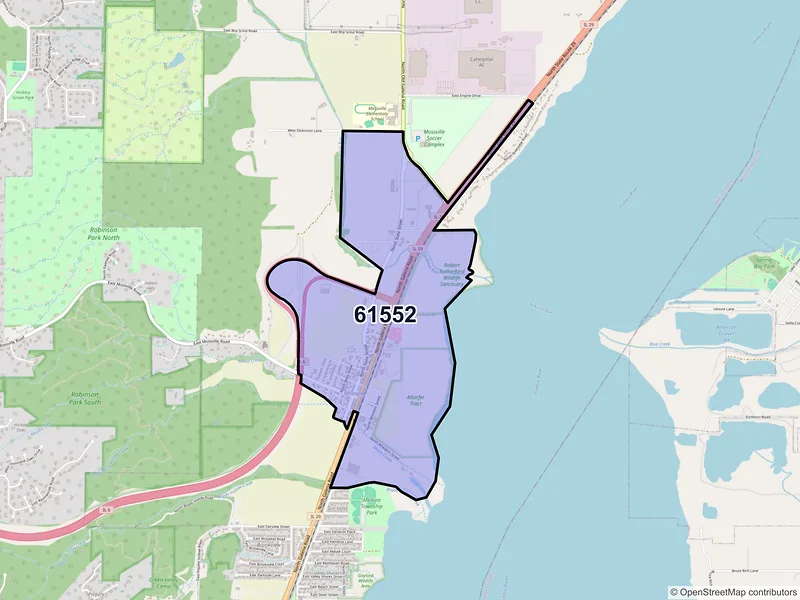 Map of Mossville, Illinois and ZIP codes