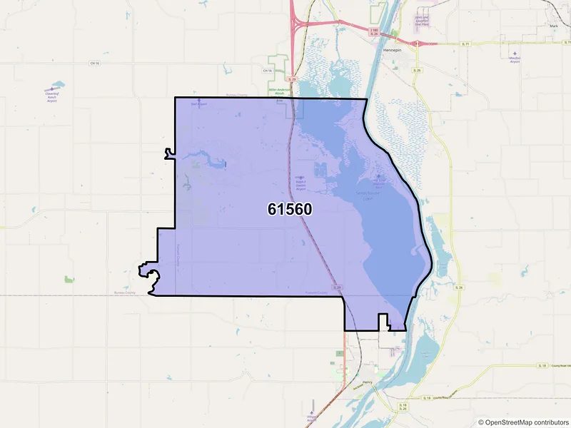 Map of Putnam, Illinois and ZIP codes