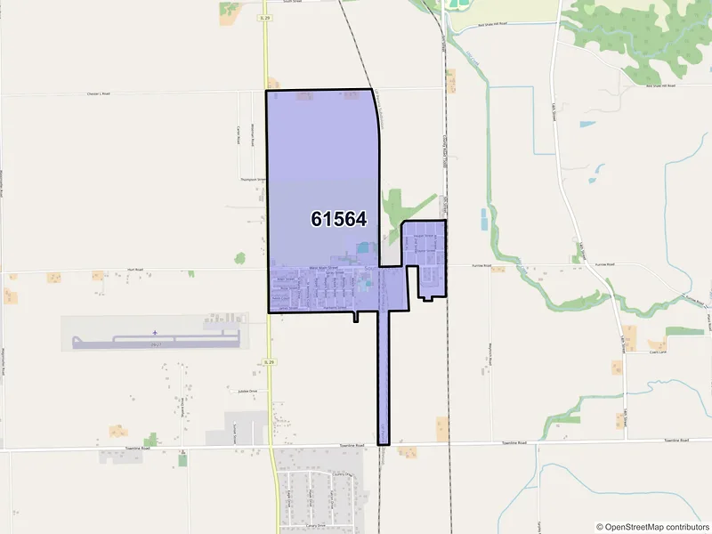 Map of South Pekin, Illinois and ZIP codes