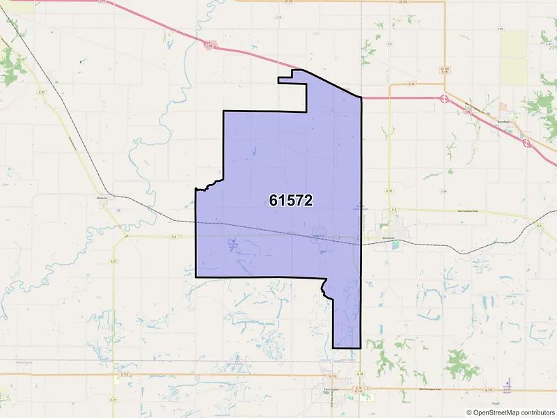 Map of ZIP Code 61572 — Yates City, IL