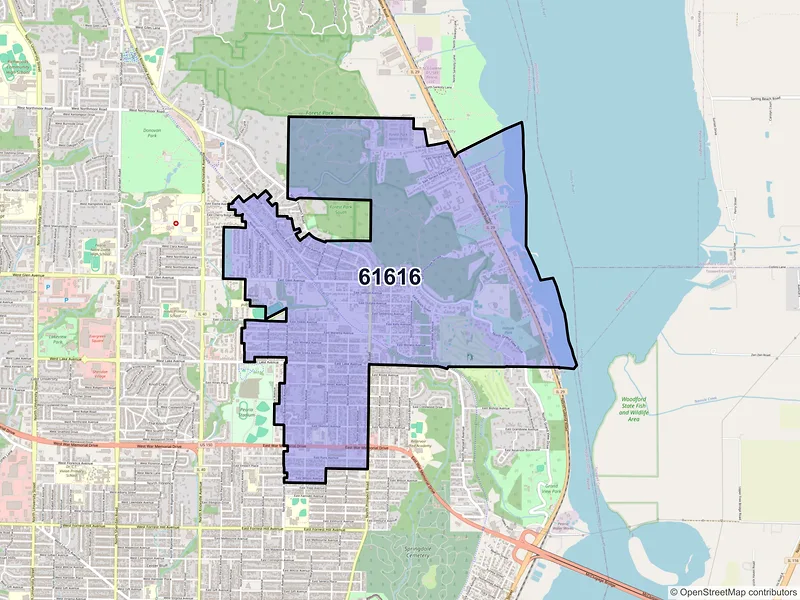 Map of Peoria Heights, Illinois and ZIP codes