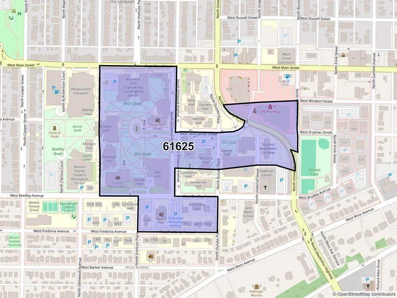 Map of ZIP Code 61625 — Peoria, IL