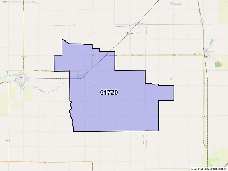 Map of ZIP Code 61720 — Anchor, IL