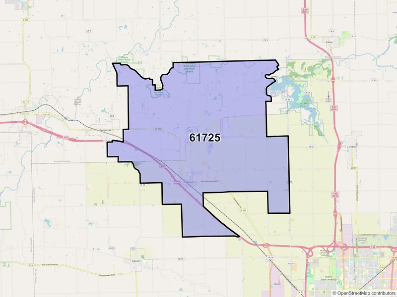 Map of ZIP Code 61725 — Carlock, IL