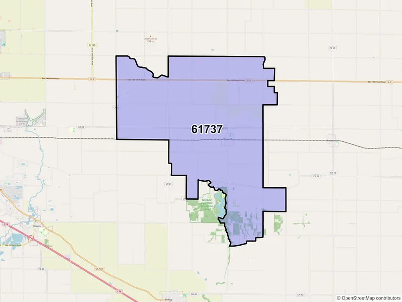 Map of ZIP Code 61737 — Ellsworth, IL