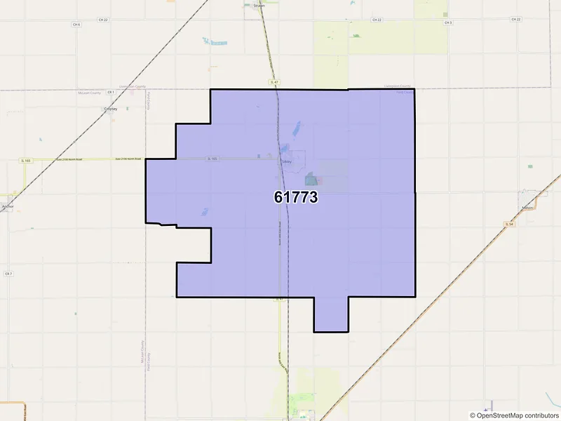 Map of ZIP Code 61773 — Sibley, IL