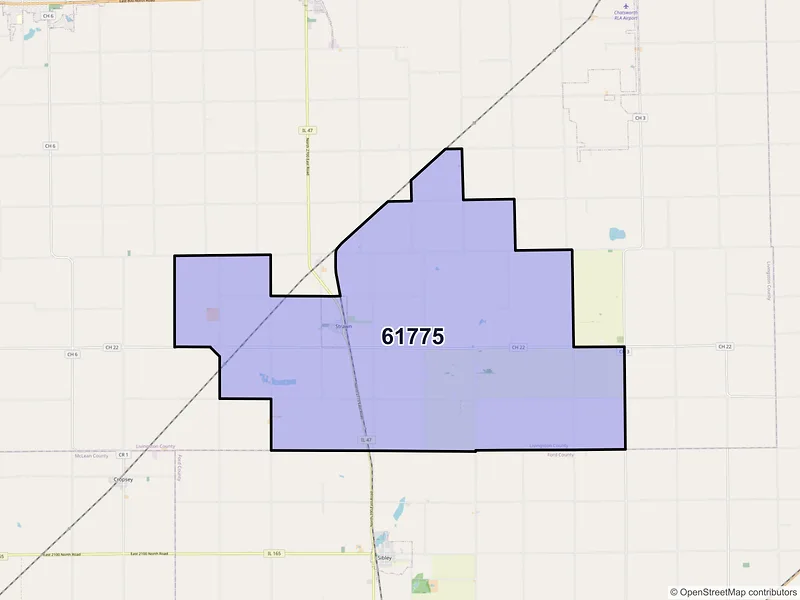 Map of ZIP Code 61775 — Strawn, IL