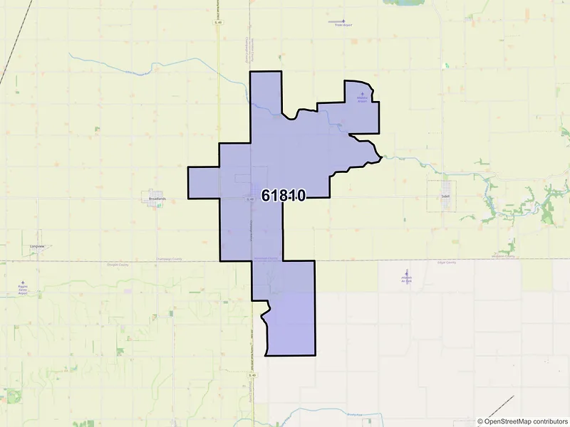 Map of Allerton, Illinois and ZIP codes