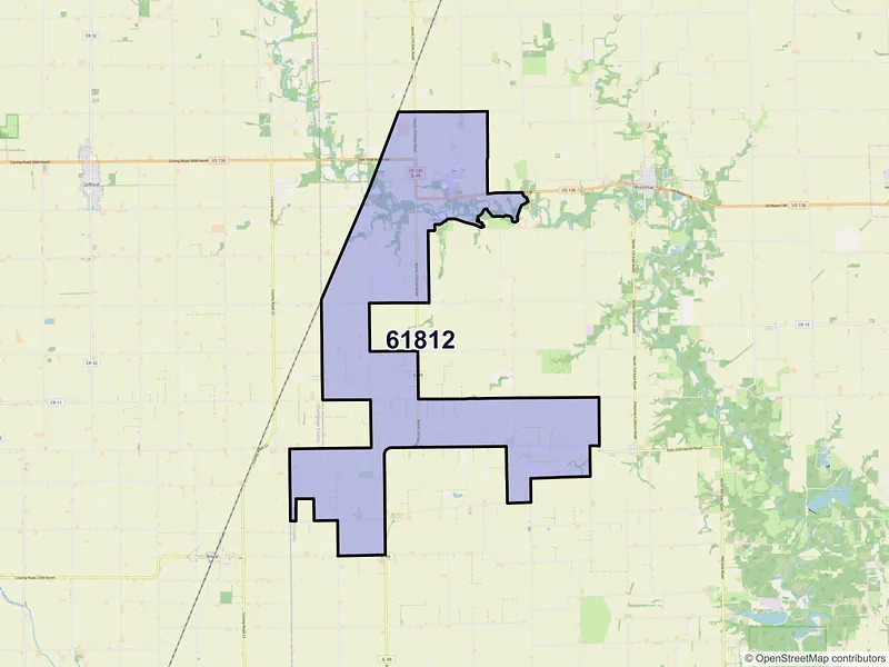 Map of ZIP Code 61812 — Armstrong, IL