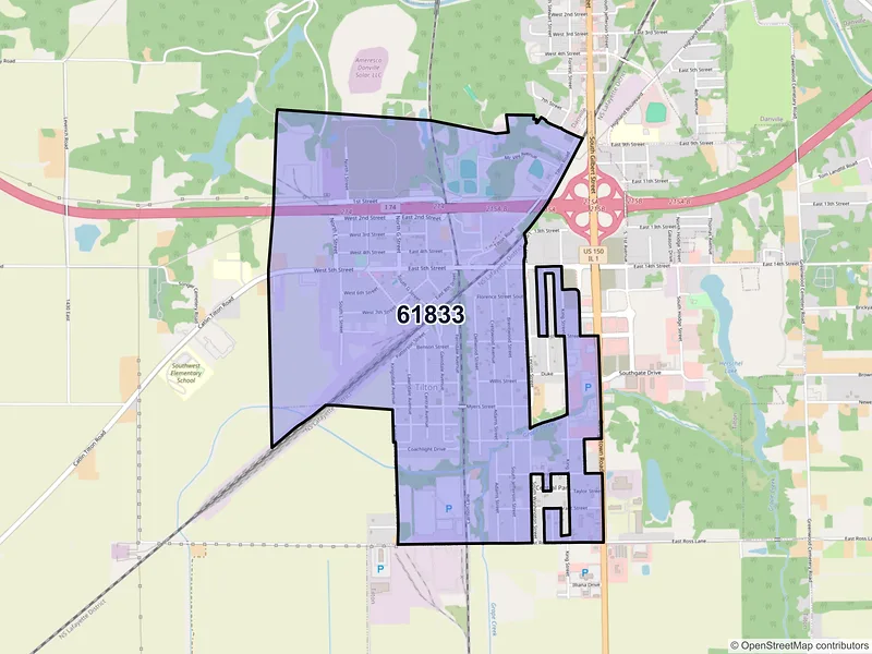 Map of Tilton, Illinois and ZIP codes