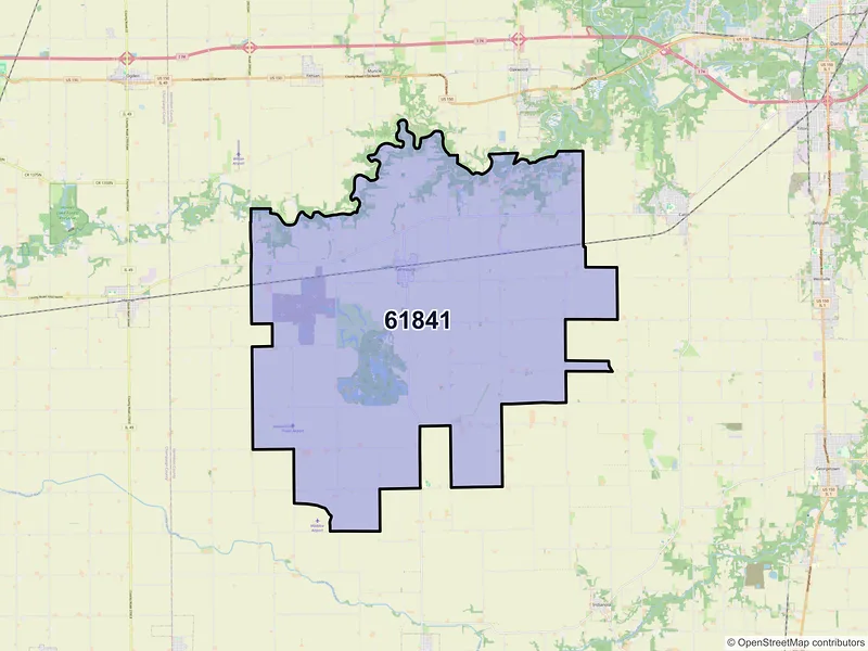 Map of ZIP Code 61841 — Fairmount, IL