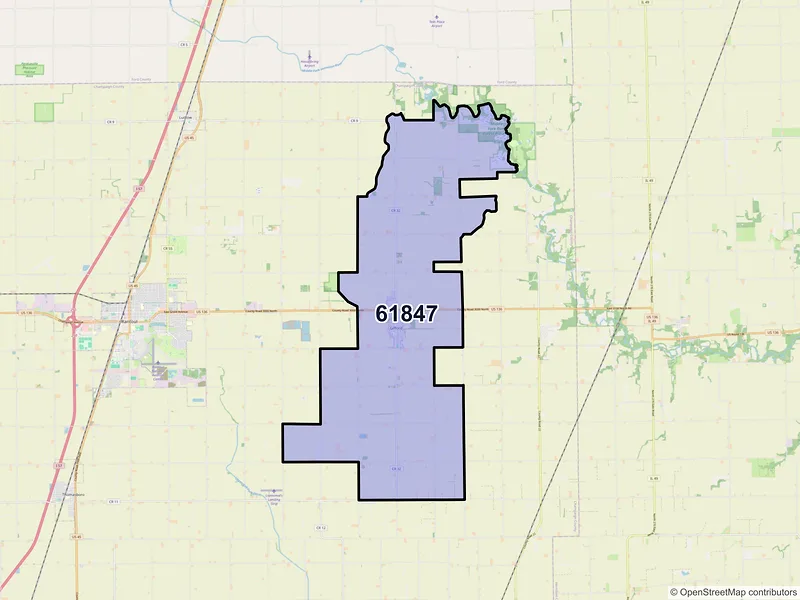 Map of Gifford, Illinois and ZIP codes