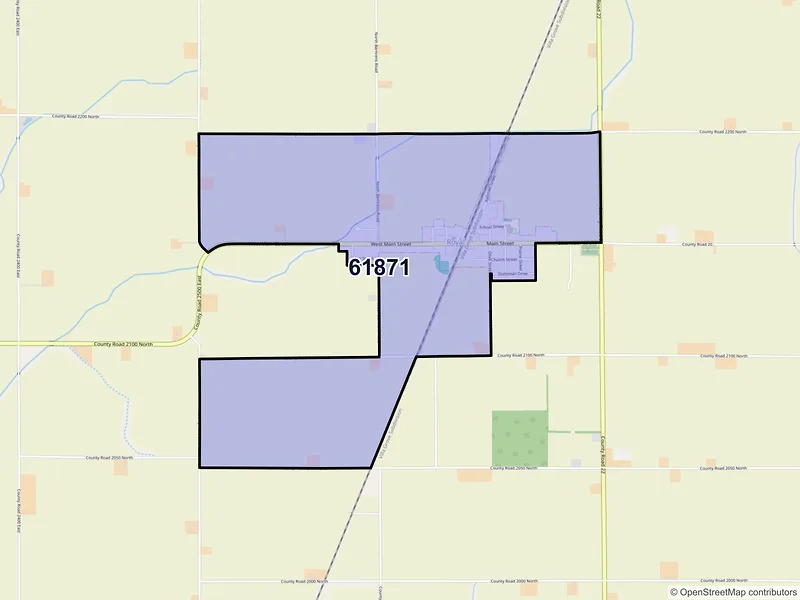Map of Royal, Illinois and ZIP codes