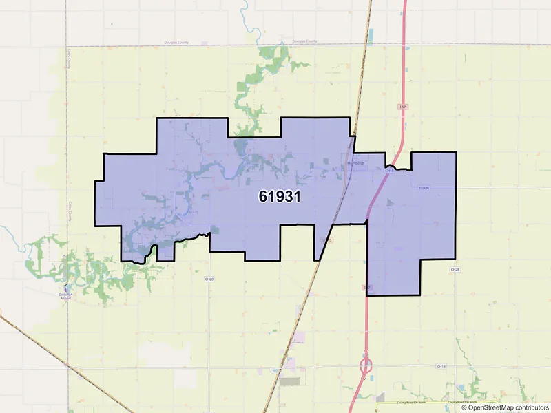 Map of ZIP Code 61931 — Humboldt, IL