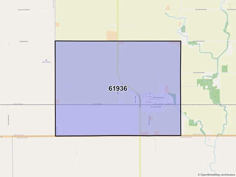 Map of La Place, Illinois and ZIP codes