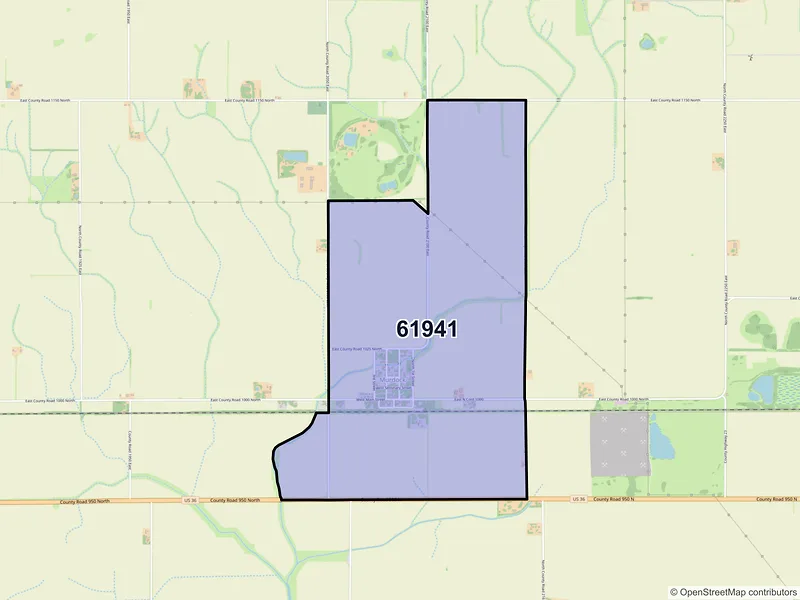 Map of Murdock, Illinois and ZIP codes