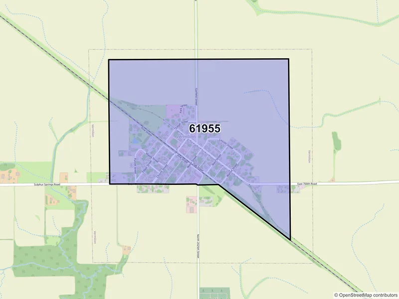 Map of Vermilion, Illinois and ZIP codes