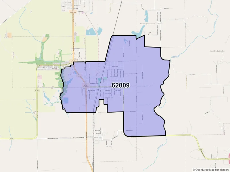 Map of ZIP Code 62009 — Benld, IL