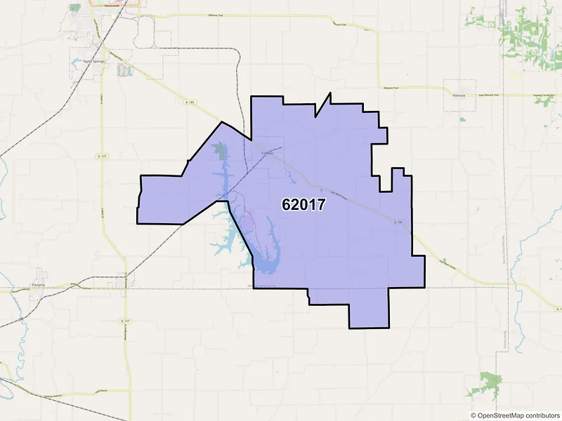 Map of ZIP Code 62017 — Coffeen, IL