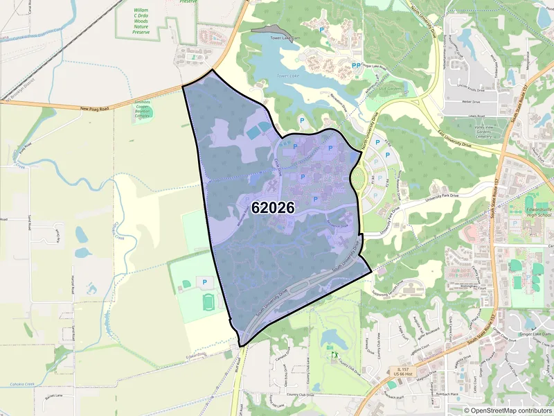 Map of ZIP Code 62026 — Edwardsville, IL