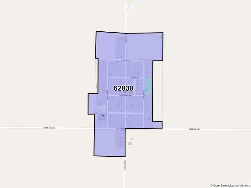 Map of Fidelity, Illinois and ZIP codes