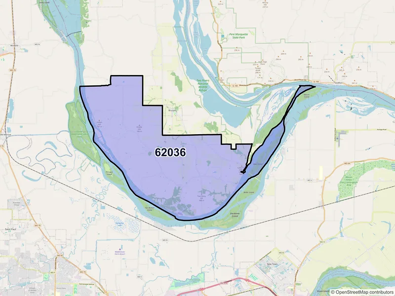 Map of Golden Eagle, Illinois and ZIP codes