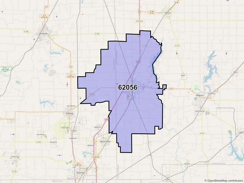 Map of ZIP Code 62056 — Litchfield, IL