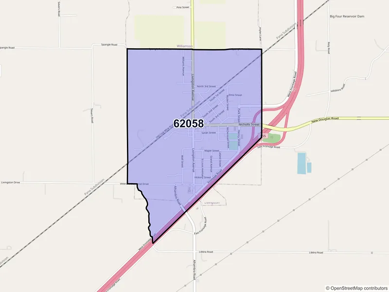 Map of Livingston, Illinois and ZIP codes