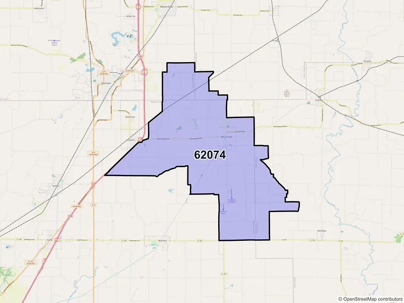 Map of ZIP Code 62074 — New Douglas, IL