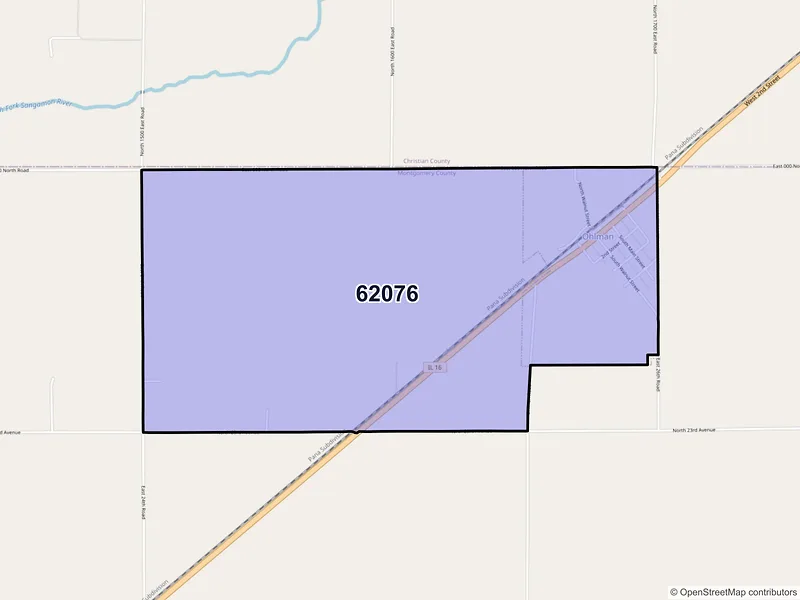Map of Ohlman, Illinois and ZIP codes