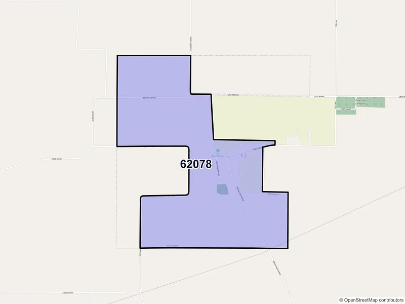 Map of Patterson, Illinois and ZIP codes