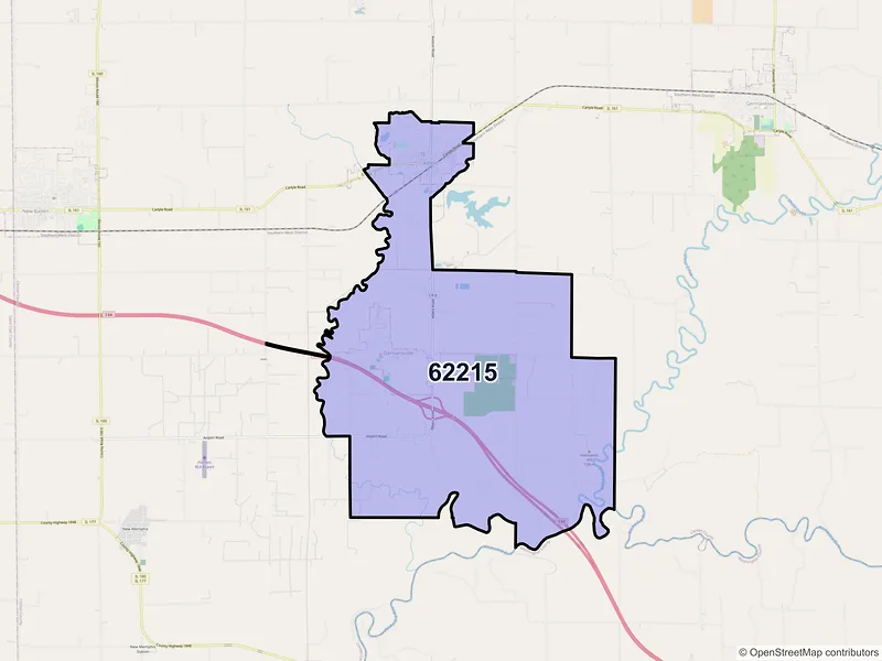 Map of ZIP Code 62215 — Albers, IL