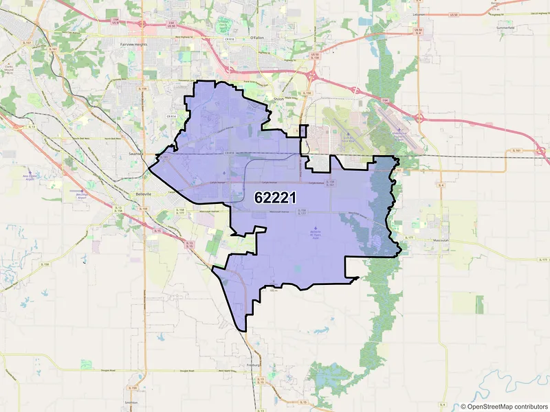 Map of ZIP Code 62221 — Belleville, IL