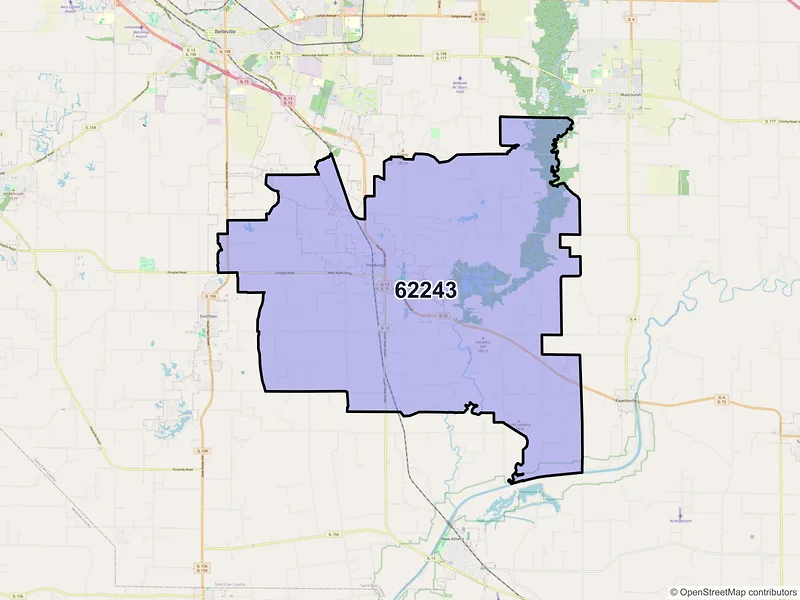 Map of ZIP Code 62243 — Freeburg, IL