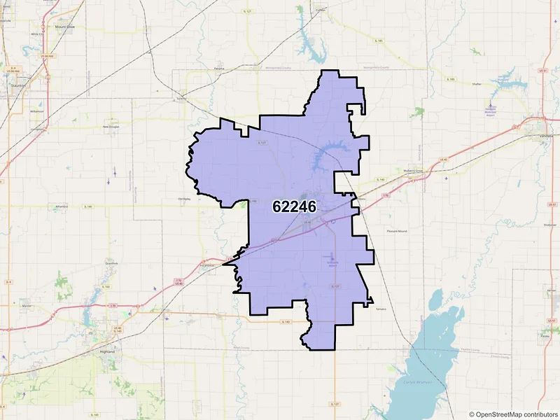 Map of ZIP Code 62246 — Greenville, IL