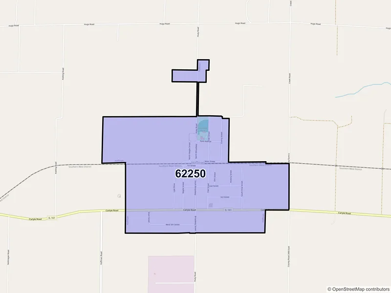 Map of ZIP Code 62250 — Hoffman, IL