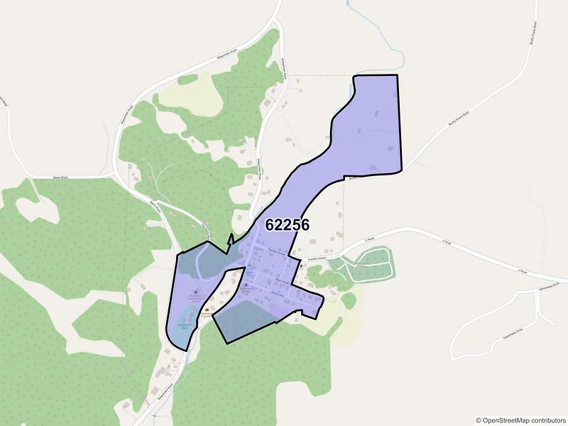 Map of Maeystown, Illinois and ZIP codes
