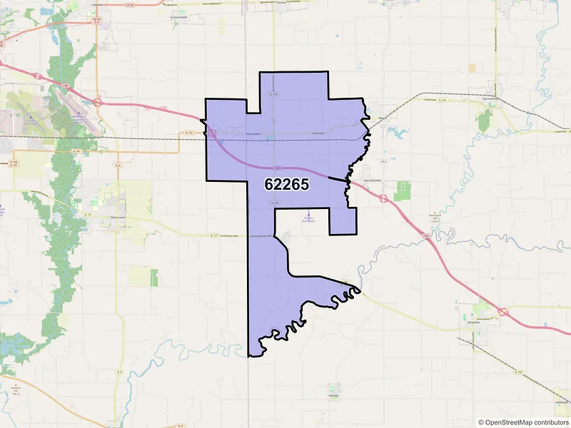Map of ZIP Code 62265 — New Baden, IL